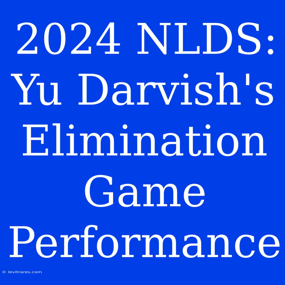 2024 NLDS: Yu Darvish's Elimination Game Performance