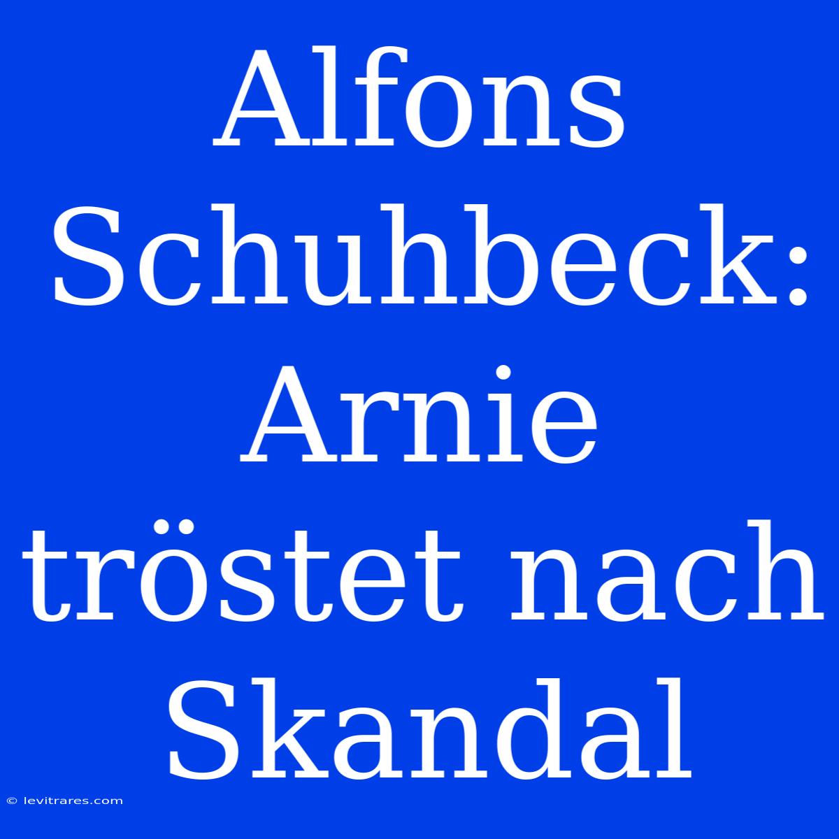 Alfons Schuhbeck: Arnie Tröstet Nach Skandal