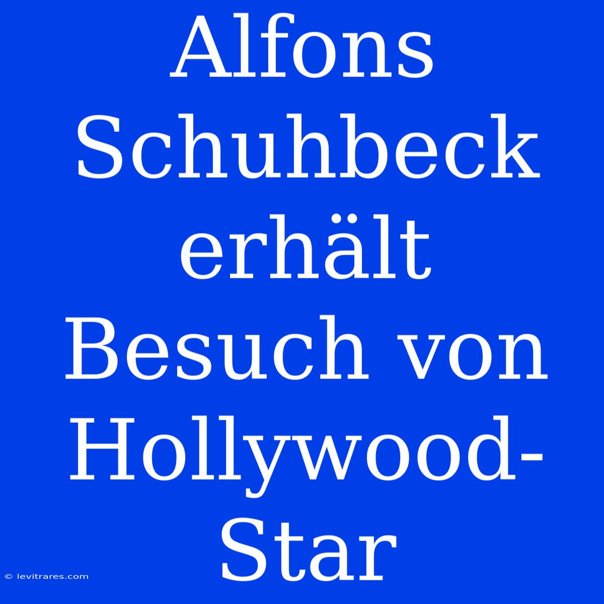 Alfons Schuhbeck Erhält Besuch Von Hollywood-Star