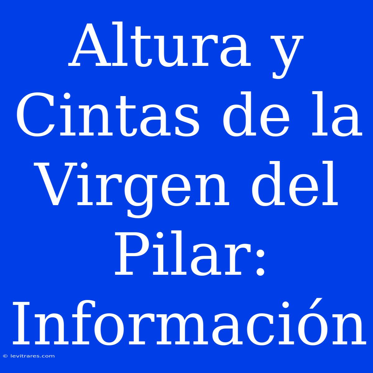 Altura Y Cintas De La Virgen Del Pilar: Información