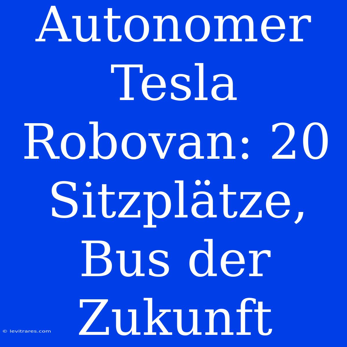 Autonomer Tesla Robovan: 20 Sitzplätze, Bus Der Zukunft