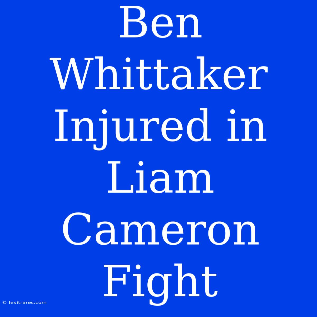 Ben Whittaker Injured In Liam Cameron Fight