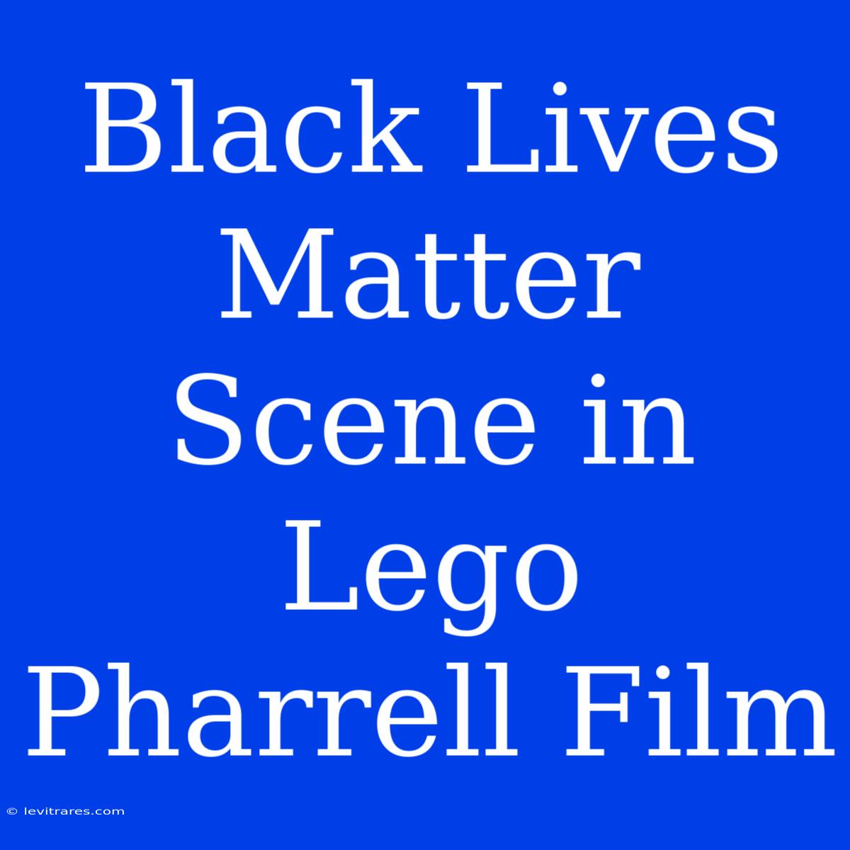 Black Lives Matter Scene In Lego Pharrell Film