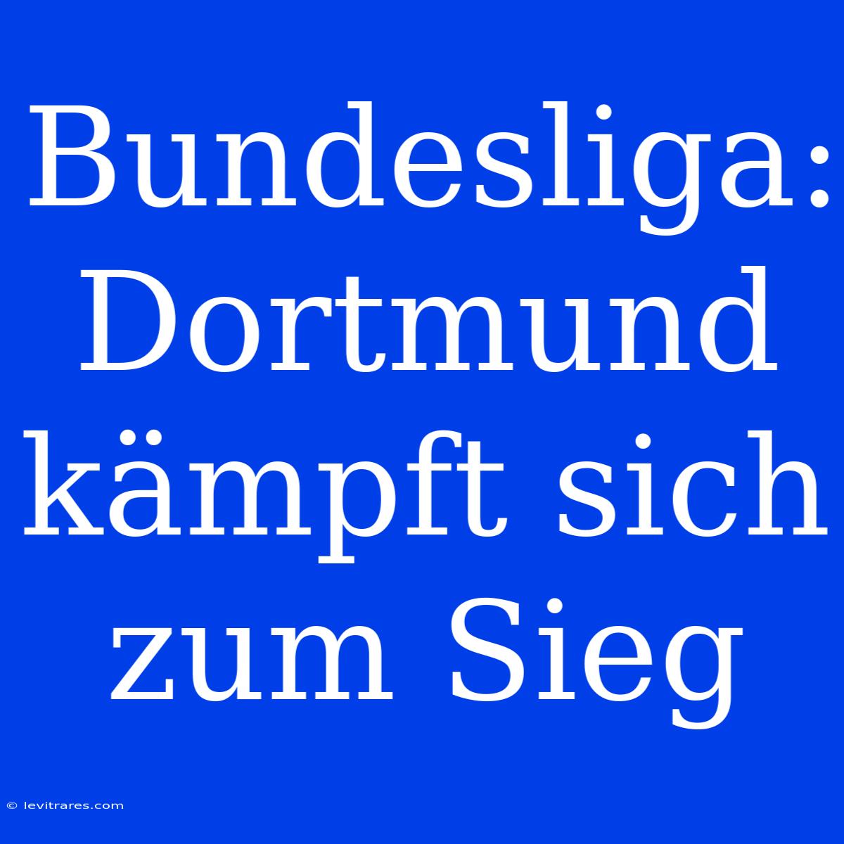 Bundesliga: Dortmund Kämpft Sich Zum Sieg