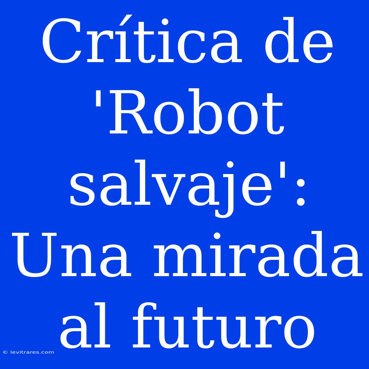 Crítica De 'Robot Salvaje': Una Mirada Al Futuro