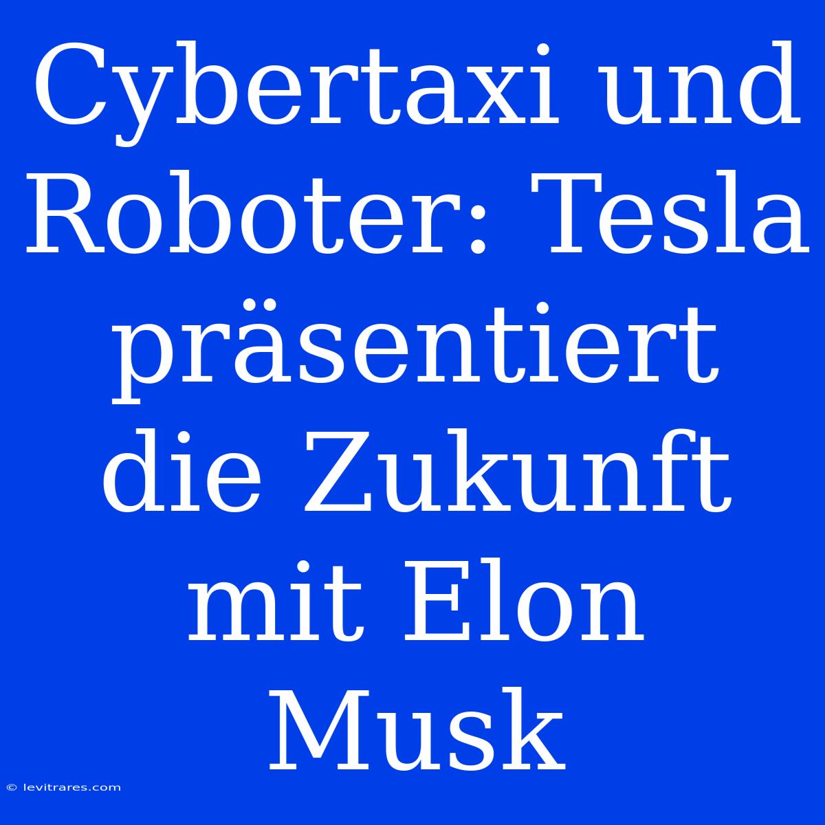 Cybertaxi Und Roboter: Tesla Präsentiert Die Zukunft Mit Elon Musk 