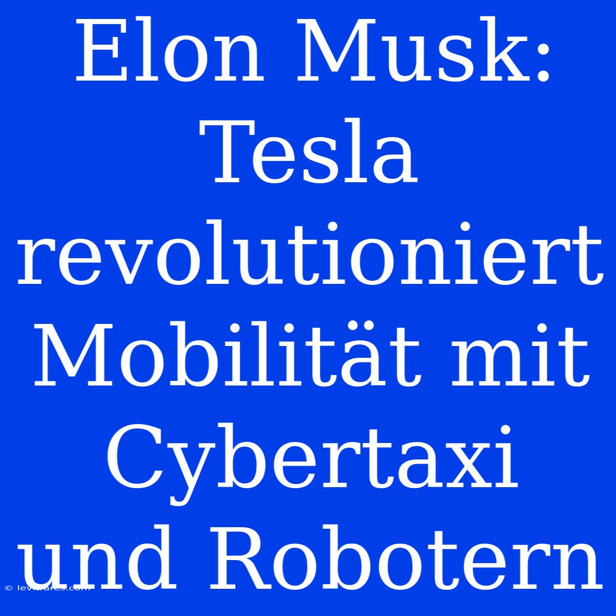 Elon Musk: Tesla Revolutioniert Mobilität Mit Cybertaxi Und Robotern