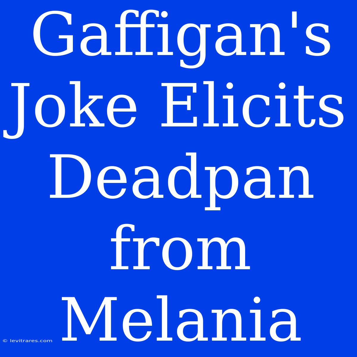 Gaffigan's Joke Elicits Deadpan From Melania