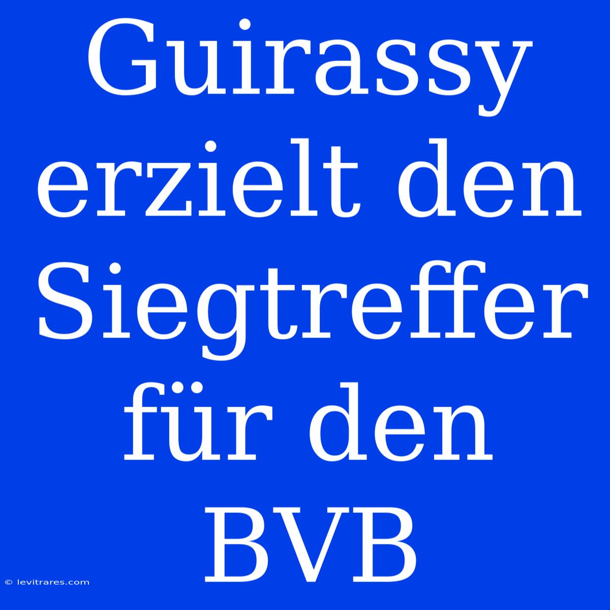 Guirassy Erzielt Den Siegtreffer Für Den BVB 