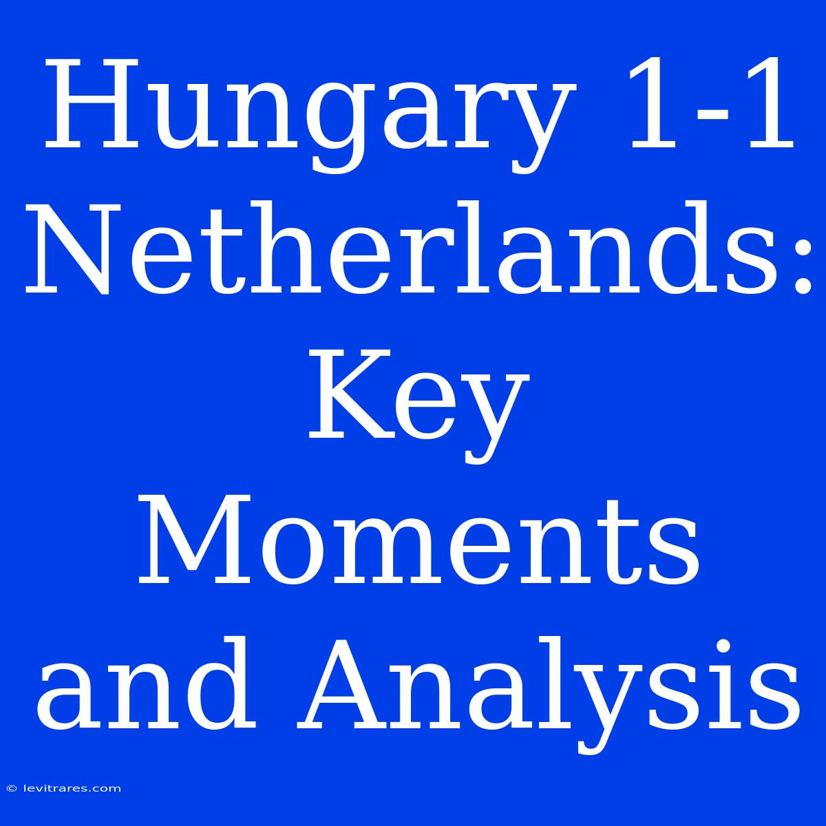 Hungary 1-1 Netherlands: Key Moments And Analysis 