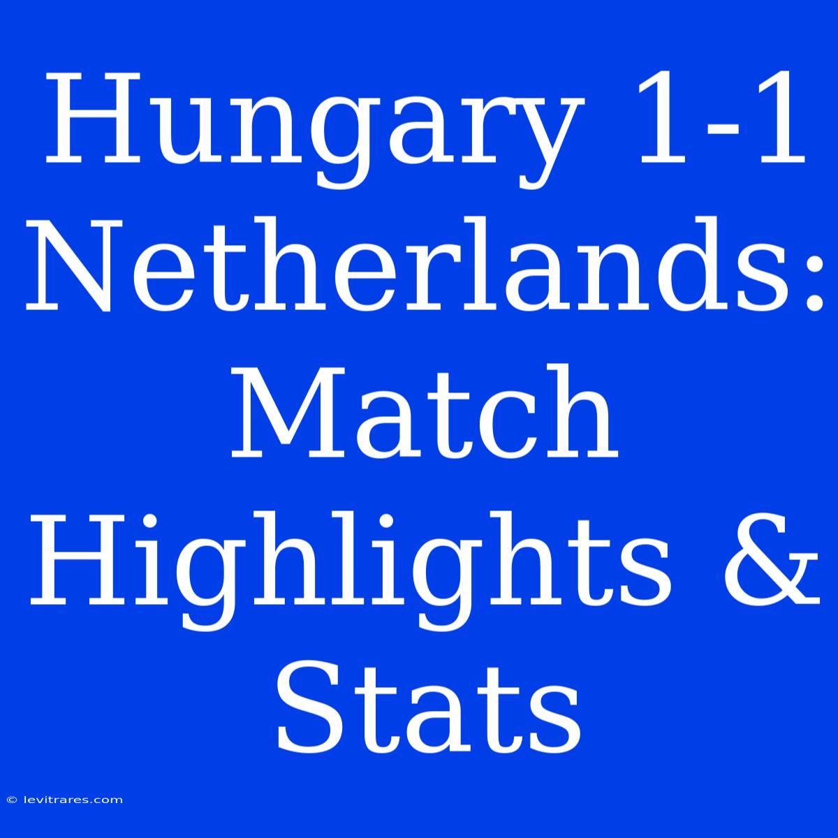 Hungary 1-1 Netherlands: Match Highlights & Stats