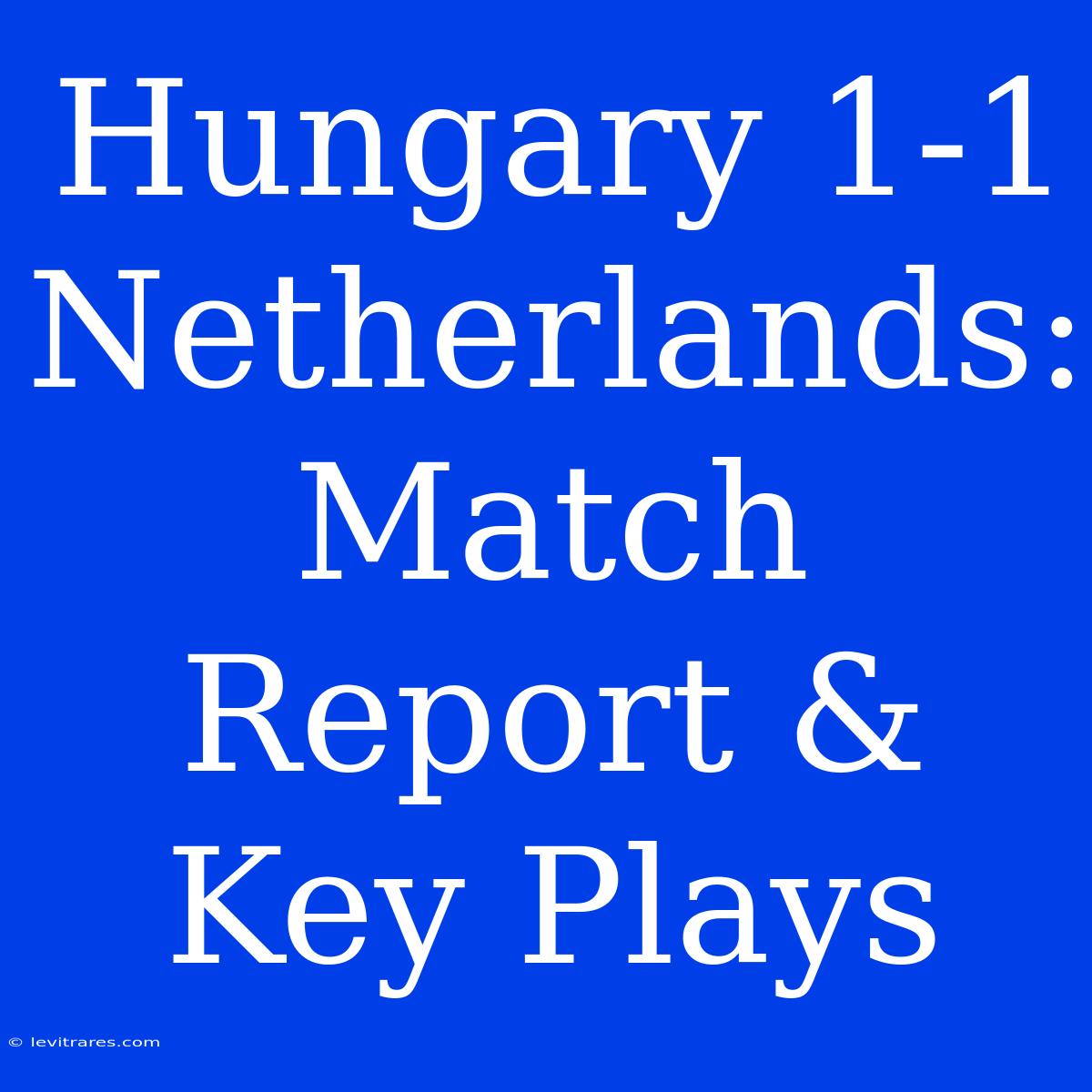 Hungary 1-1 Netherlands: Match Report & Key Plays