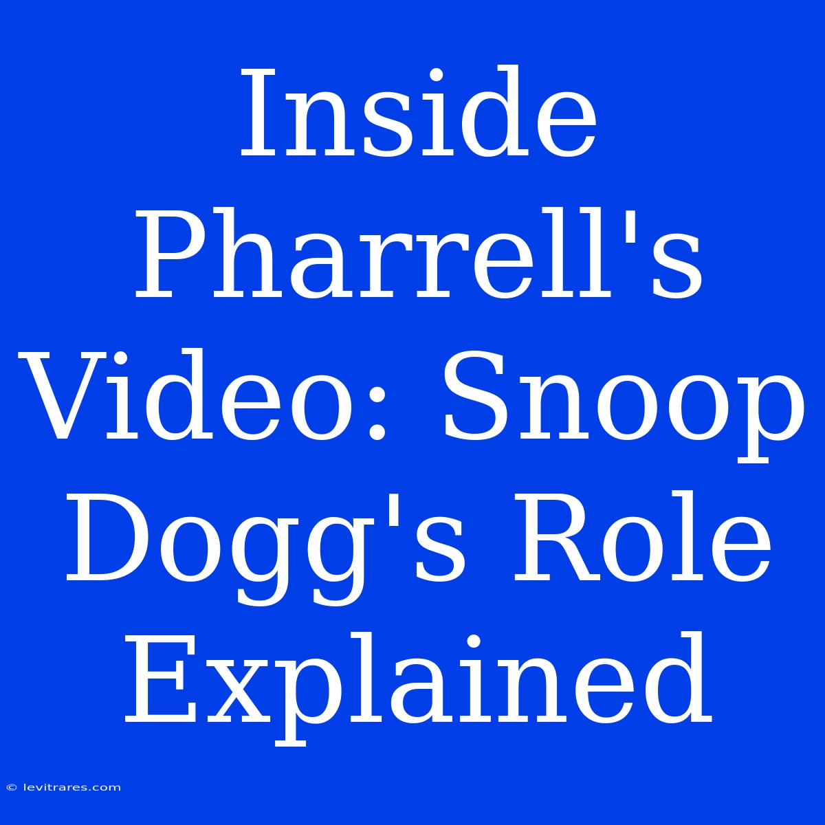 Inside Pharrell's Video: Snoop Dogg's Role Explained