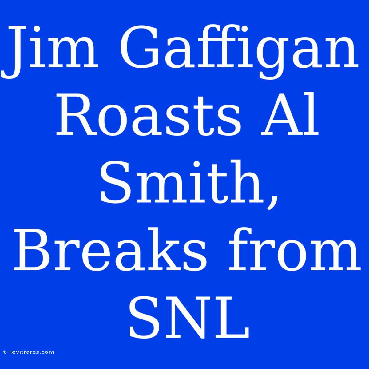 Jim Gaffigan Roasts Al Smith, Breaks From SNL