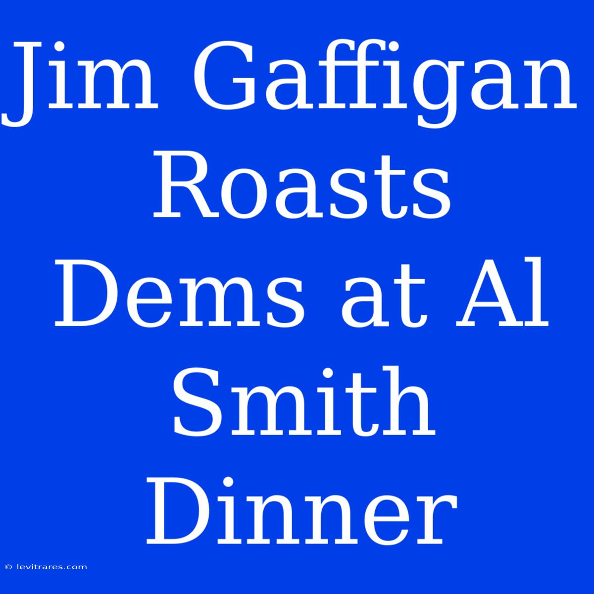 Jim Gaffigan Roasts Dems At Al Smith Dinner