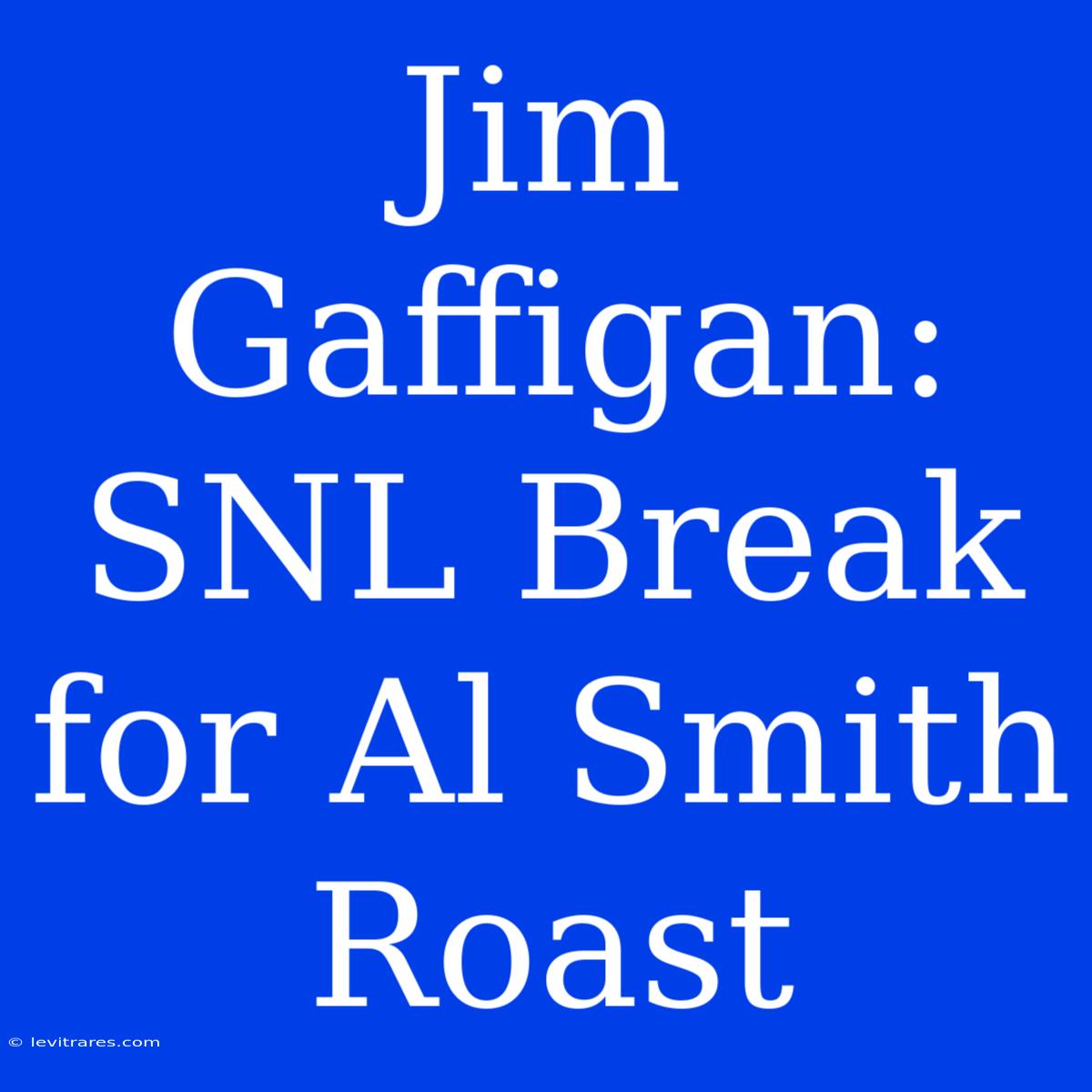 Jim Gaffigan: SNL Break For Al Smith Roast