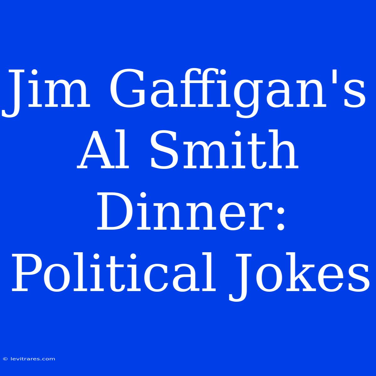 Jim Gaffigan's Al Smith Dinner: Political Jokes 