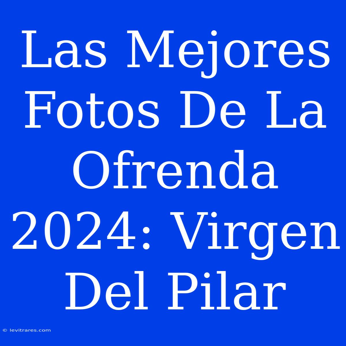 Las Mejores Fotos De La Ofrenda 2024: Virgen Del Pilar