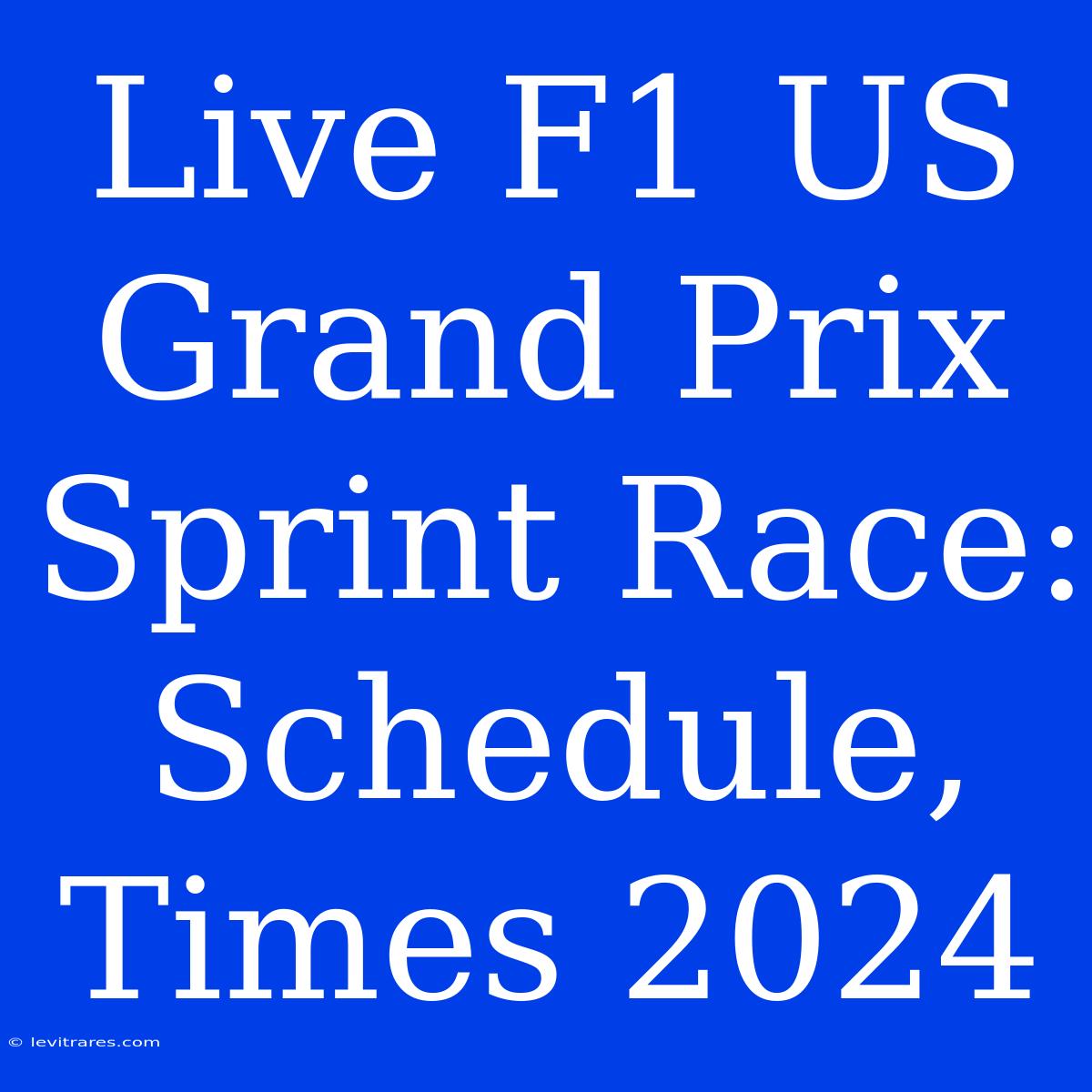 Live F1 US Grand Prix Sprint Race: Schedule, Times 2024