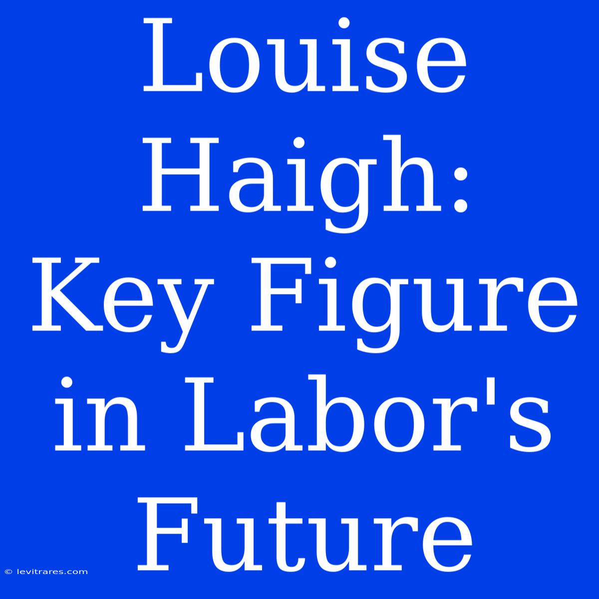 Louise Haigh:  Key Figure In Labor's Future