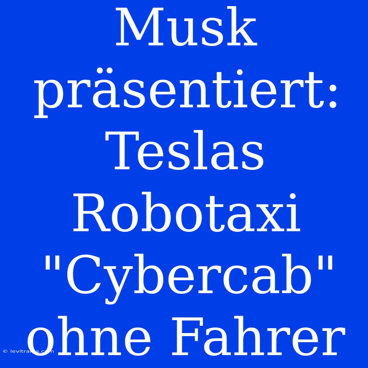 Musk Präsentiert: Teslas Robotaxi 