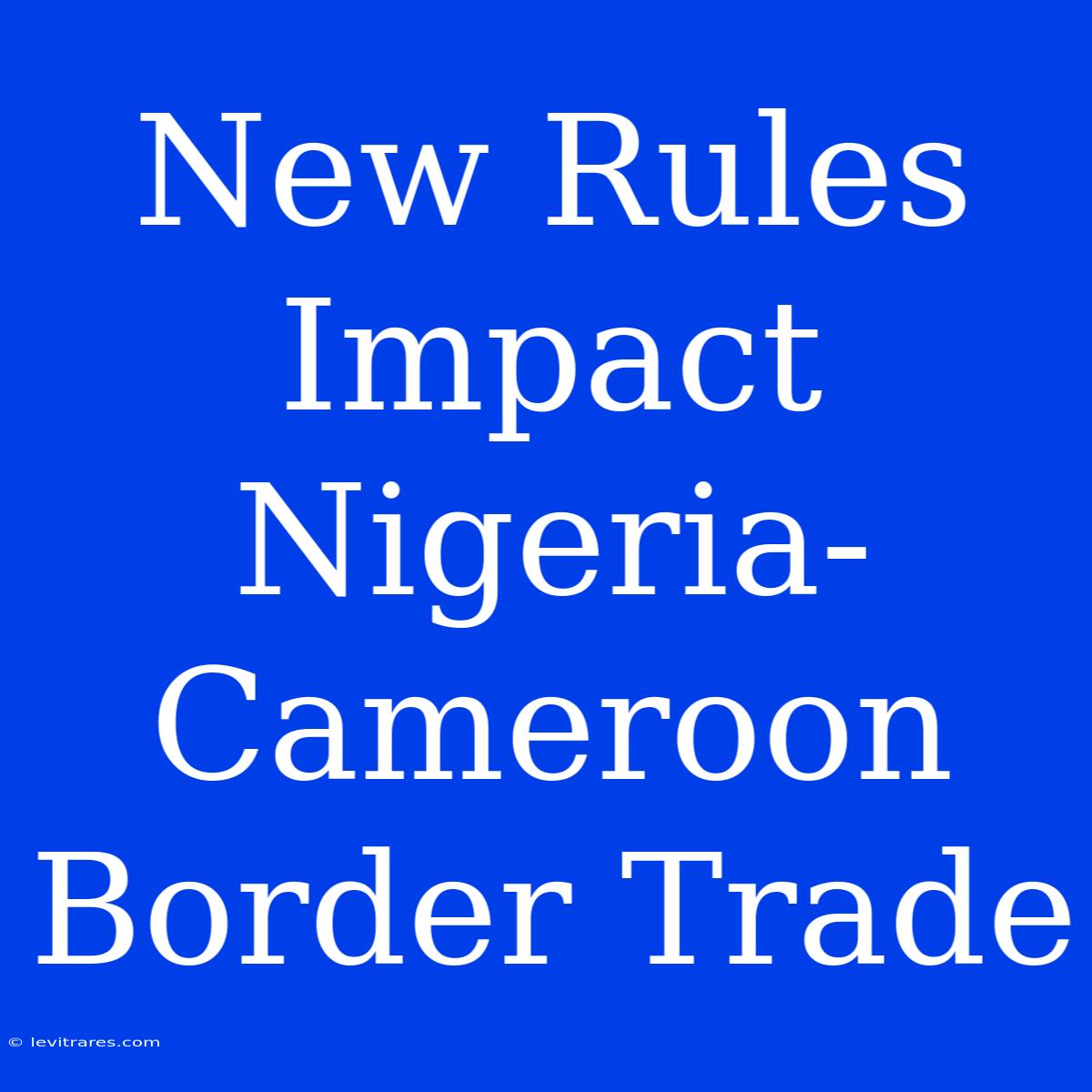 New Rules Impact Nigeria-Cameroon Border Trade