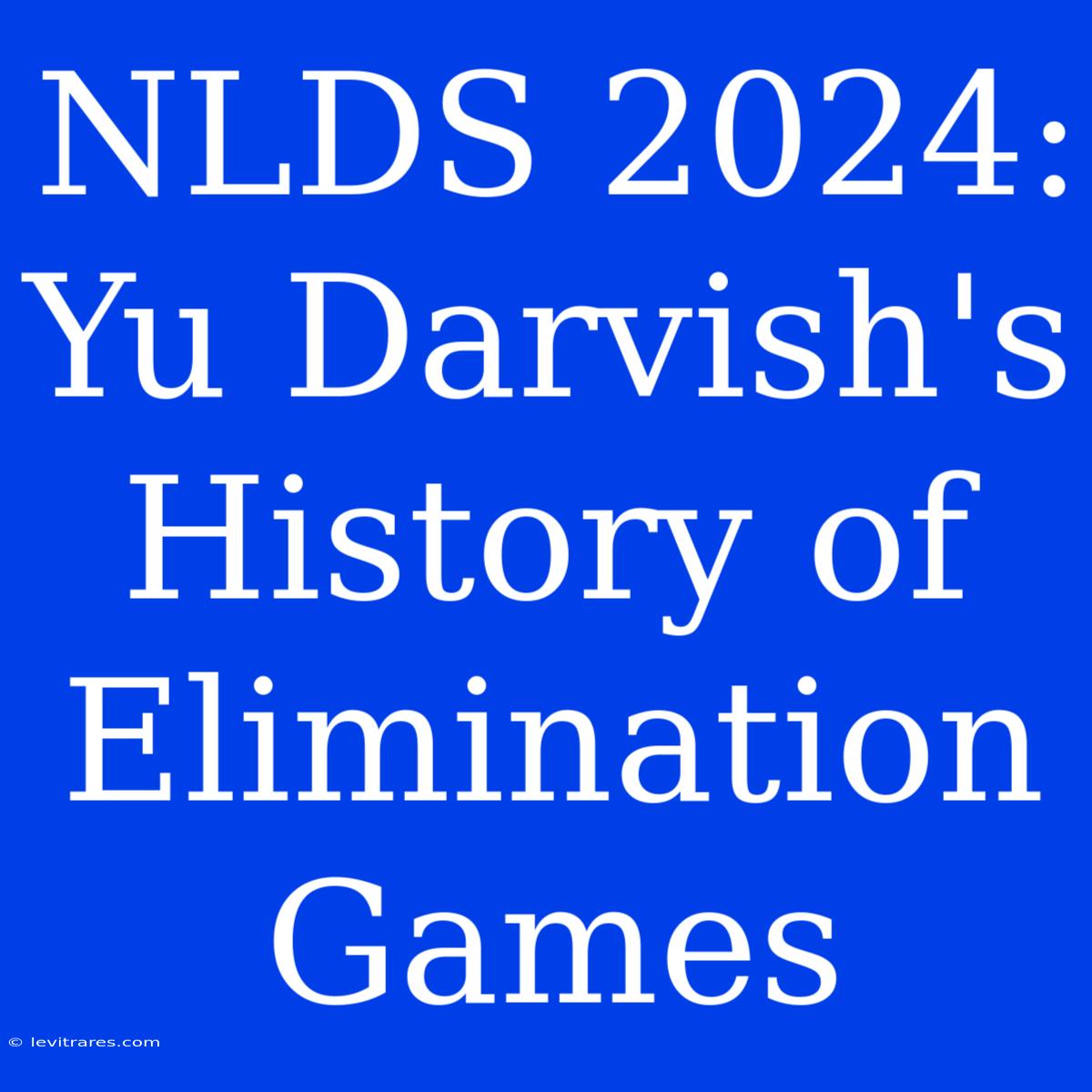 NLDS 2024: Yu Darvish's History Of Elimination Games