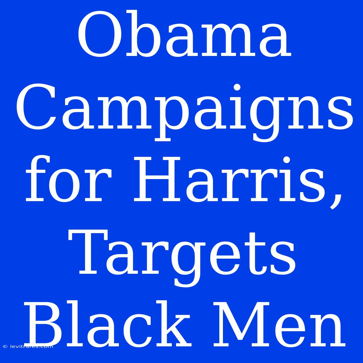 Obama Campaigns For Harris, Targets Black Men