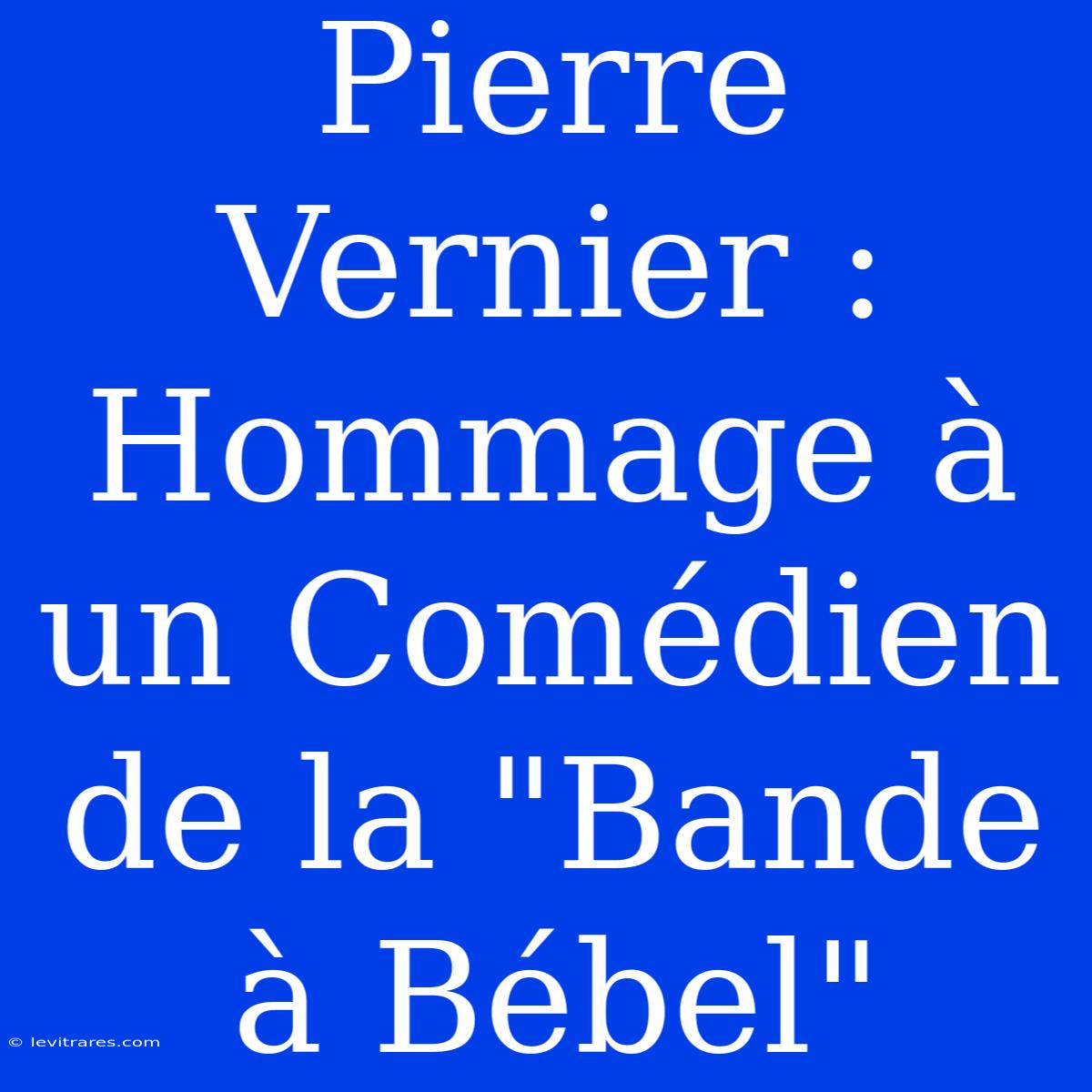 Pierre Vernier : Hommage À Un Comédien De La 