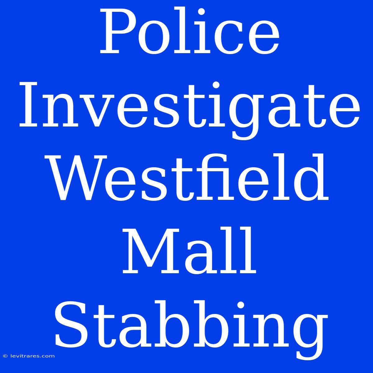 Police Investigate Westfield Mall Stabbing