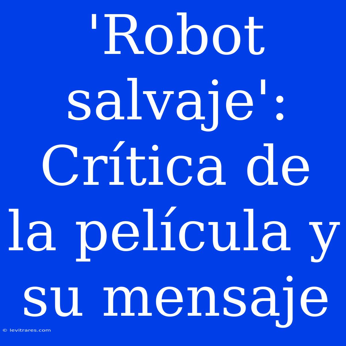 'Robot Salvaje': Crítica De La Película Y Su Mensaje