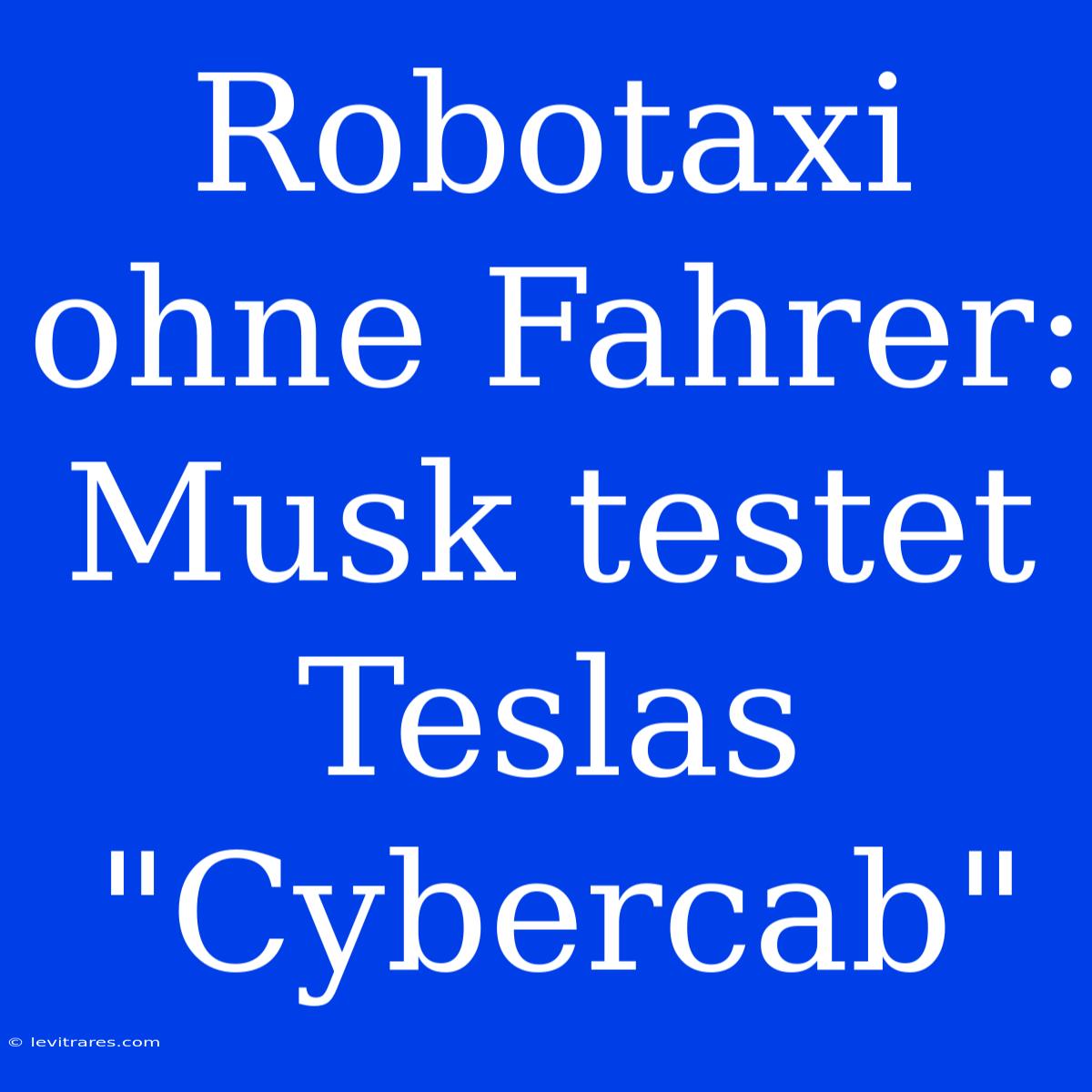 Robotaxi Ohne Fahrer: Musk Testet Teslas 