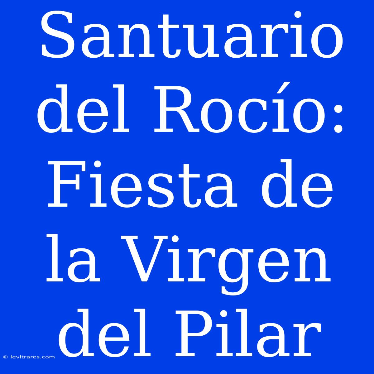 Santuario Del Rocío: Fiesta De La Virgen Del Pilar