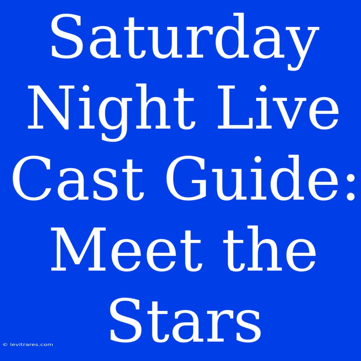 Saturday Night Live Cast Guide: Meet The Stars