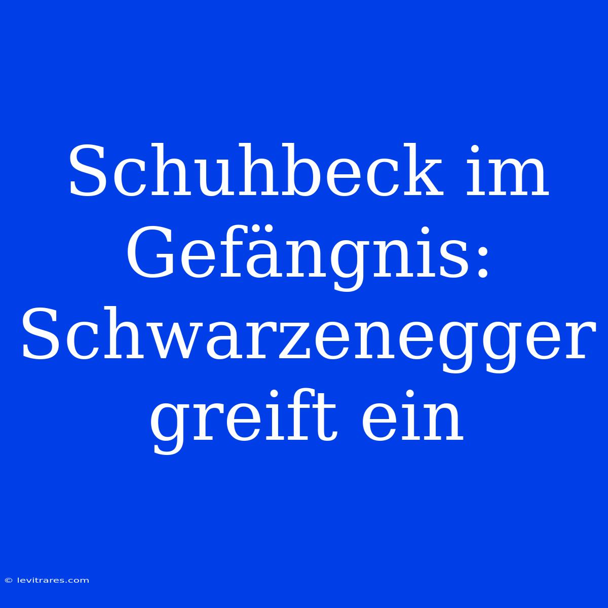 Schuhbeck Im Gefängnis: Schwarzenegger Greift Ein