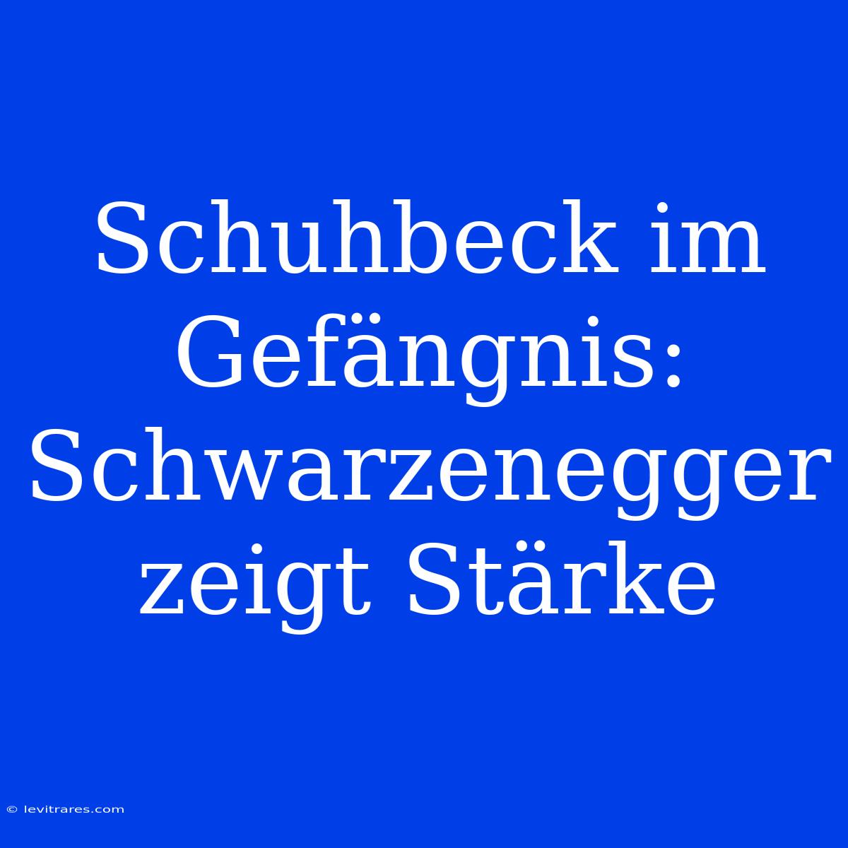 Schuhbeck Im Gefängnis: Schwarzenegger Zeigt Stärke 