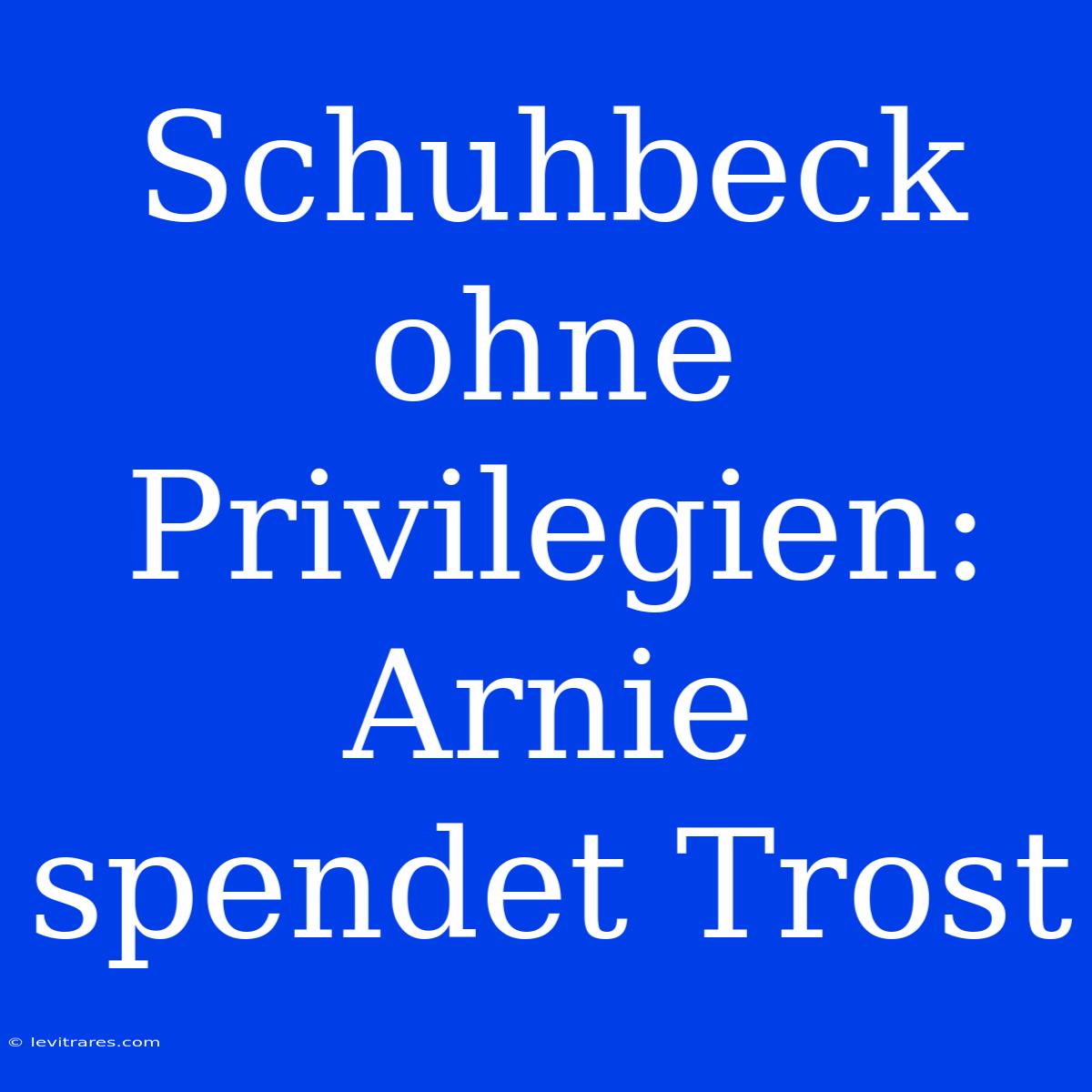 Schuhbeck Ohne Privilegien: Arnie Spendet Trost