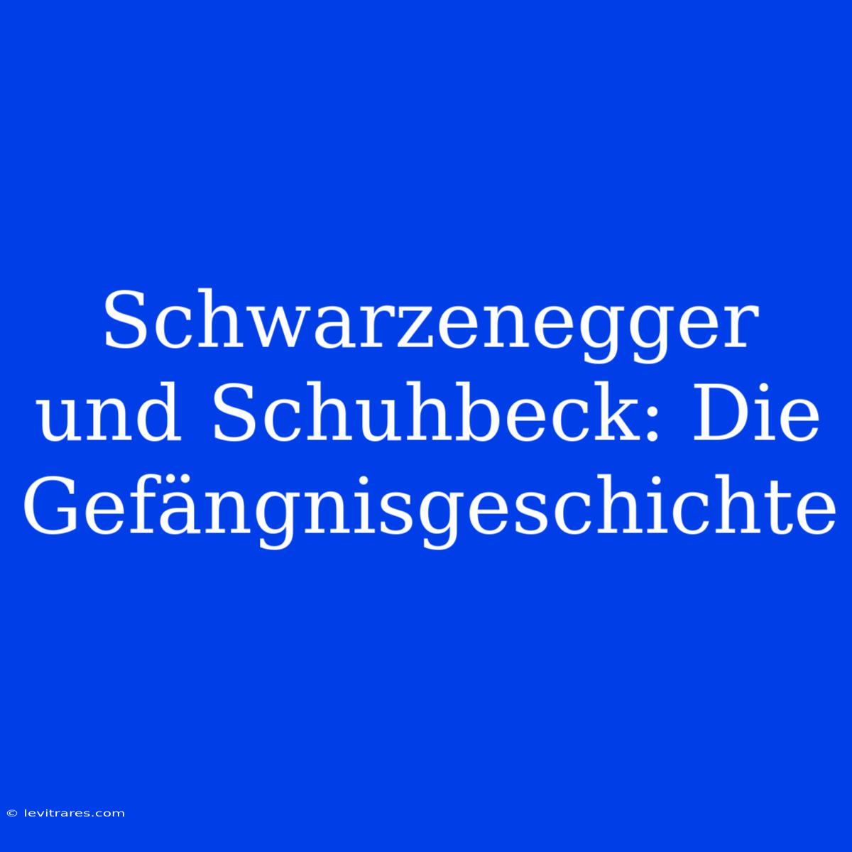 Schwarzenegger Und Schuhbeck: Die Gefängnisgeschichte