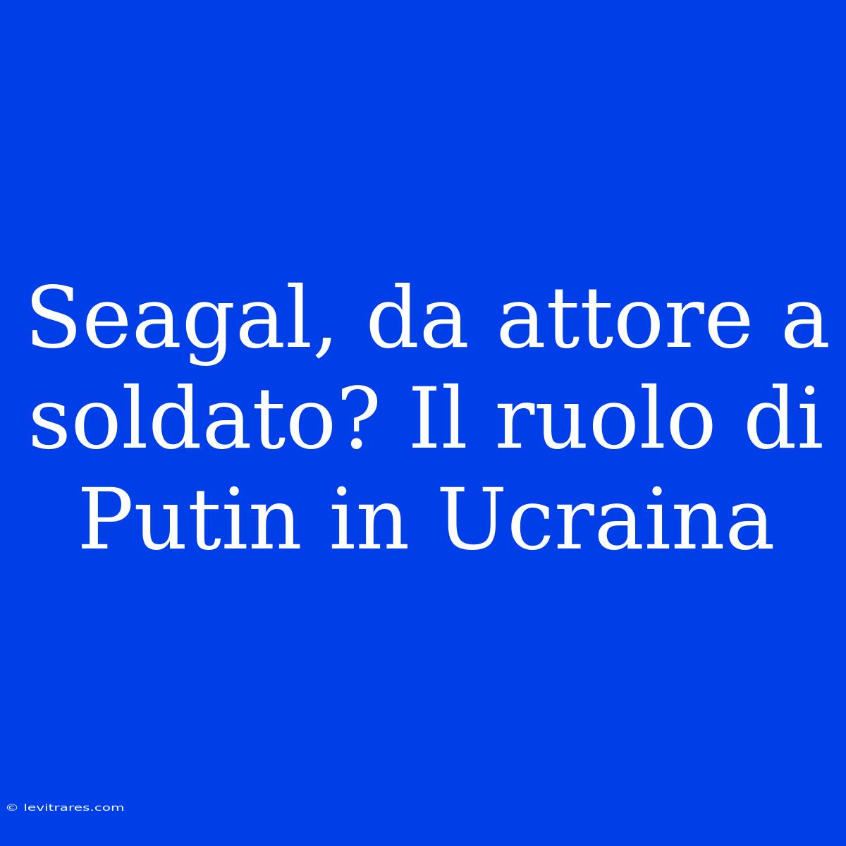 Seagal, Da Attore A Soldato? Il Ruolo Di Putin In Ucraina