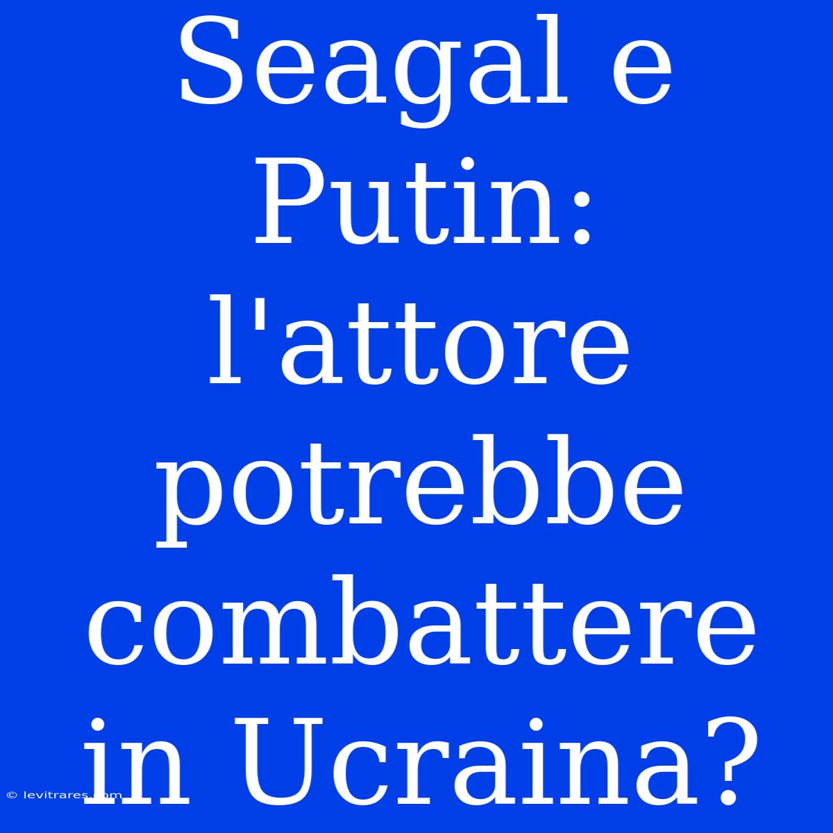 Seagal E Putin: L'attore Potrebbe Combattere In Ucraina?