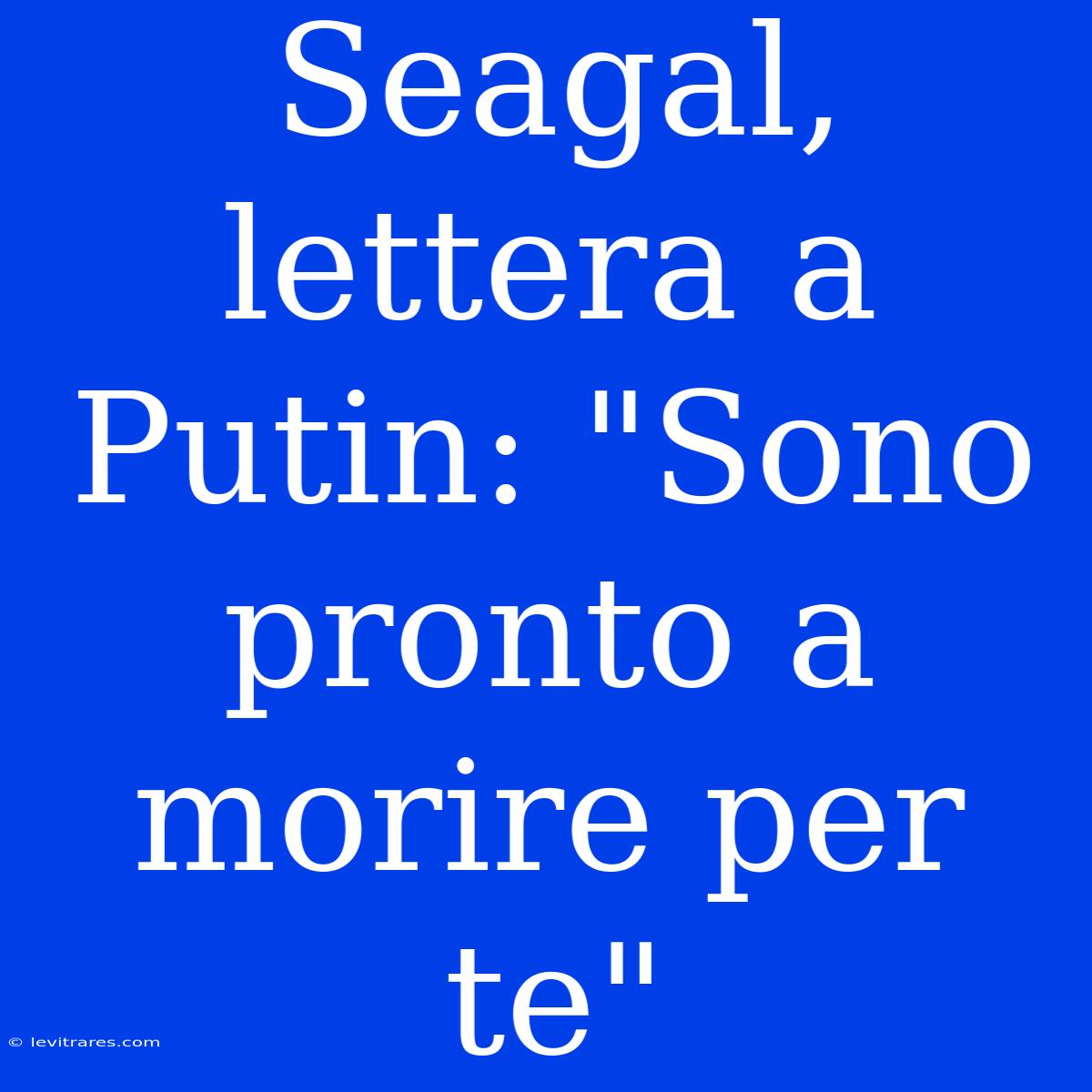 Seagal, Lettera A Putin: 