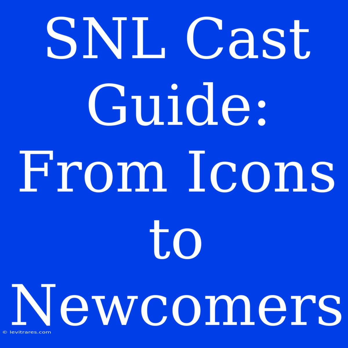 SNL Cast Guide: From Icons To Newcomers