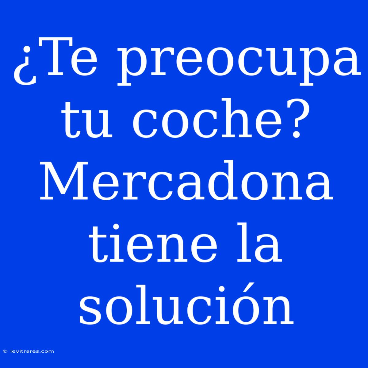 ¿Te Preocupa Tu Coche? Mercadona Tiene La Solución