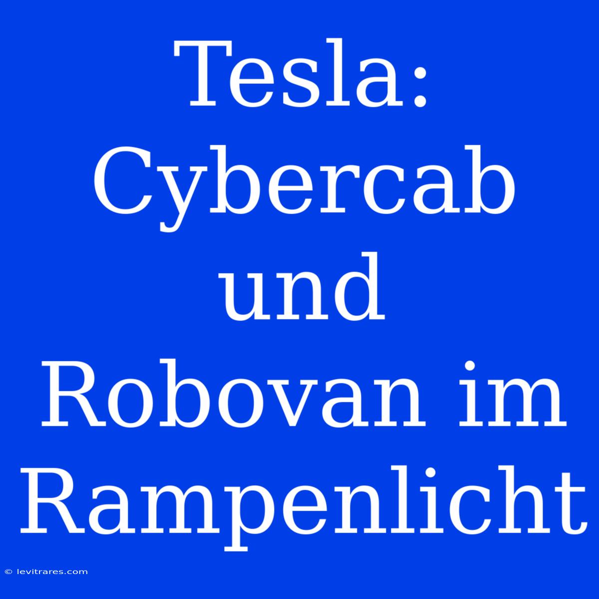 Tesla: Cybercab Und Robovan Im Rampenlicht