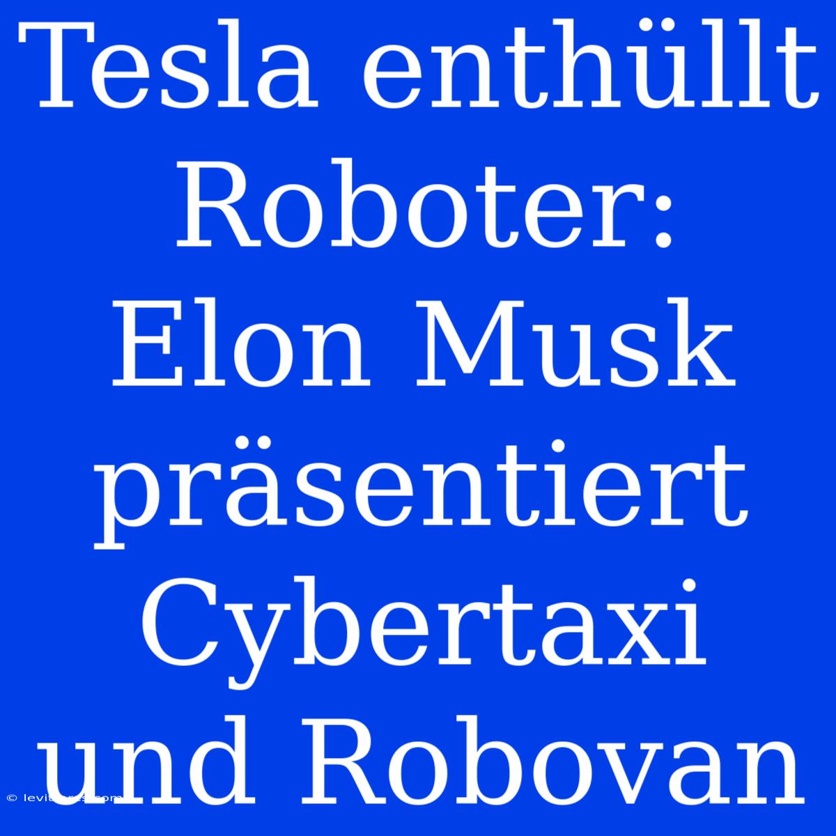 Tesla Enthüllt Roboter: Elon Musk Präsentiert Cybertaxi Und Robovan