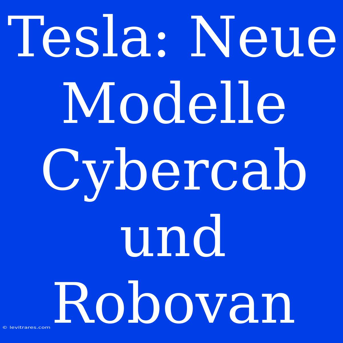 Tesla: Neue Modelle Cybercab Und Robovan