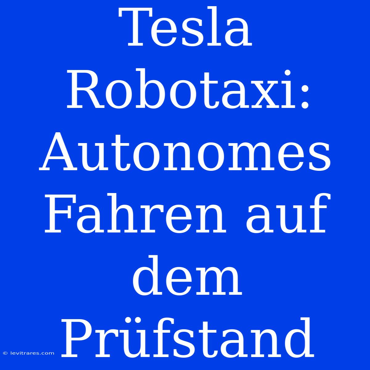 Tesla Robotaxi: Autonomes Fahren Auf Dem Prüfstand