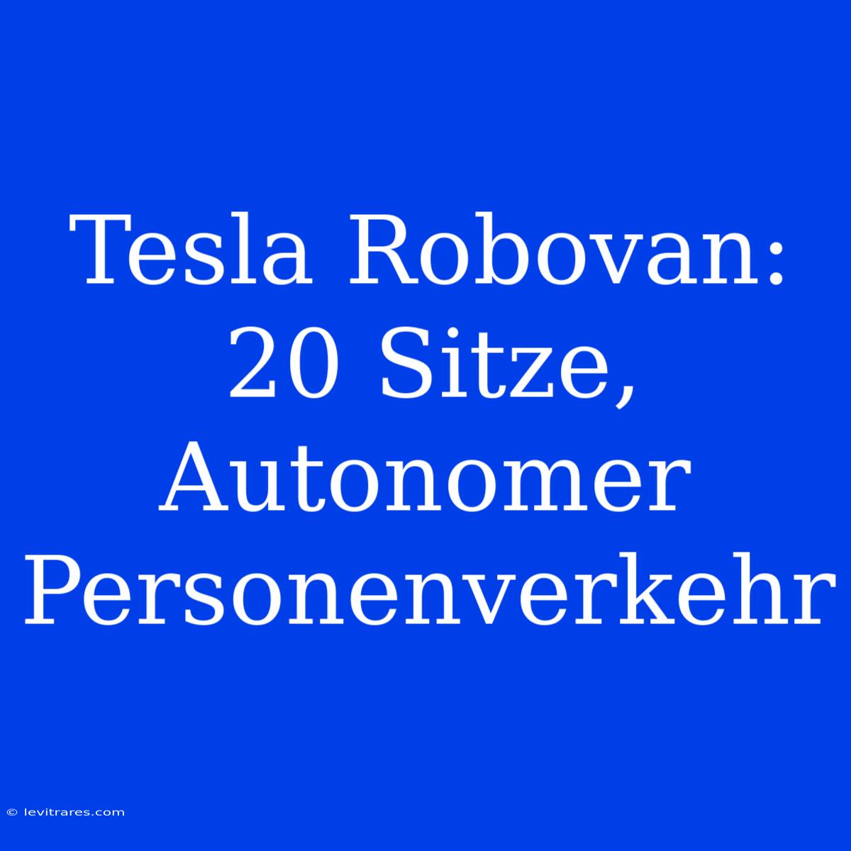 Tesla Robovan: 20 Sitze, Autonomer Personenverkehr