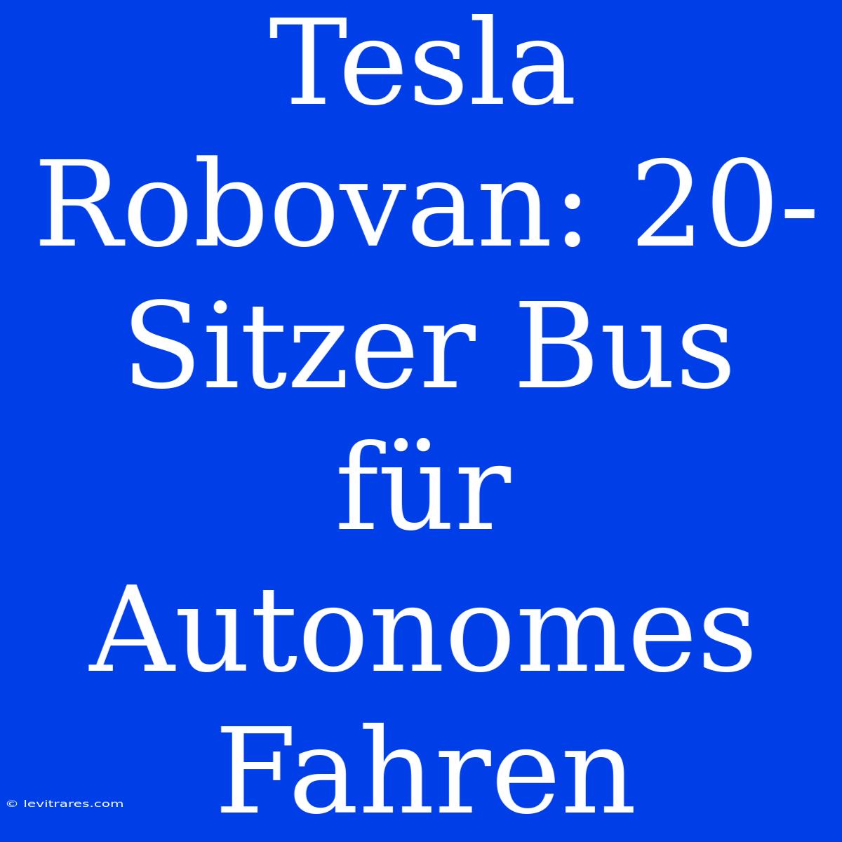 Tesla Robovan: 20-Sitzer Bus Für Autonomes Fahren