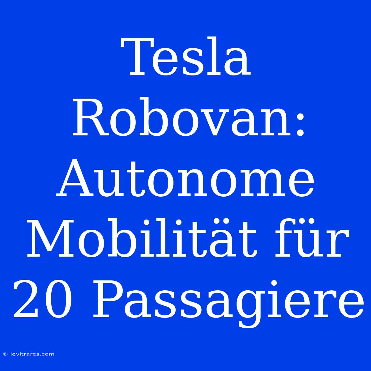 Tesla Robovan: Autonome Mobilität Für 20 Passagiere